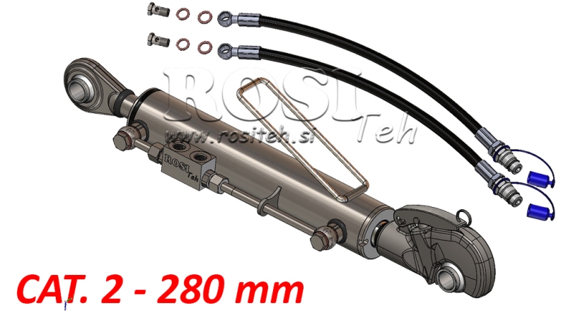 HYDRAULIC TOP LINK WITH HOOK - CAT.2 63/35-280 (45-95HP)(25.4)
