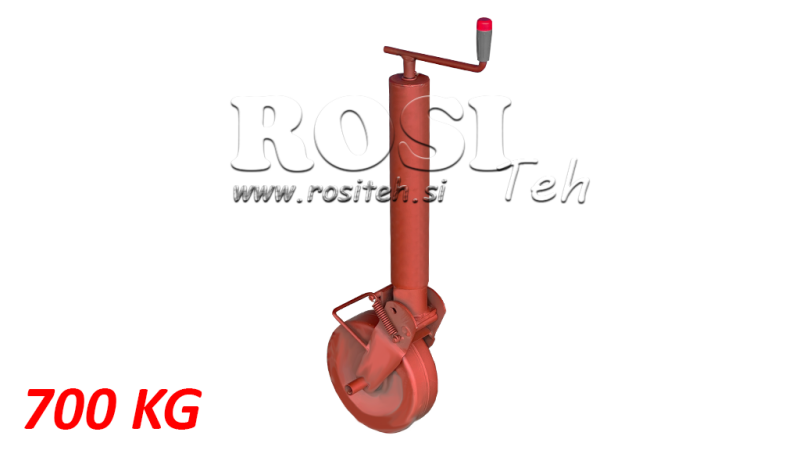 GEWINDESTÜTZBEIN 240mm - 700kg MIT STÜTZRAD