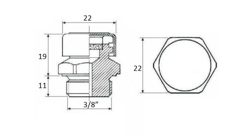 HYDRAULIC VENT FOR PTO 3/8