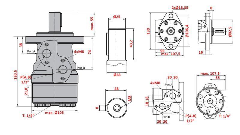 MOTEUR HYDRAULIQUE MR 125