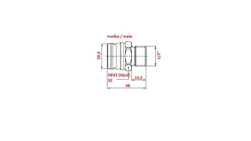 QUICK COUPLING FOR BRAKES MALE 1/2