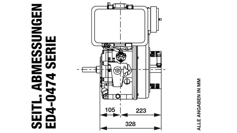 motor diesel 474cc-8.0kW-3,600 RPM-E-KW25x88-începere electrică