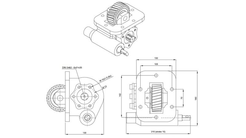 Dimensions DE LA POMPE HYDRAULIQUE - ISUZU HINO MÉCANIQUE