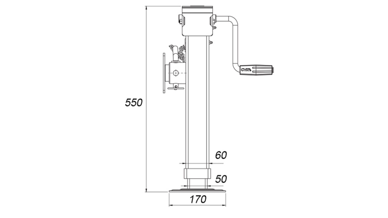LEGĂTURĂ LATERALĂ FILETATĂ CU FLANGE 350mm - 1.000kg