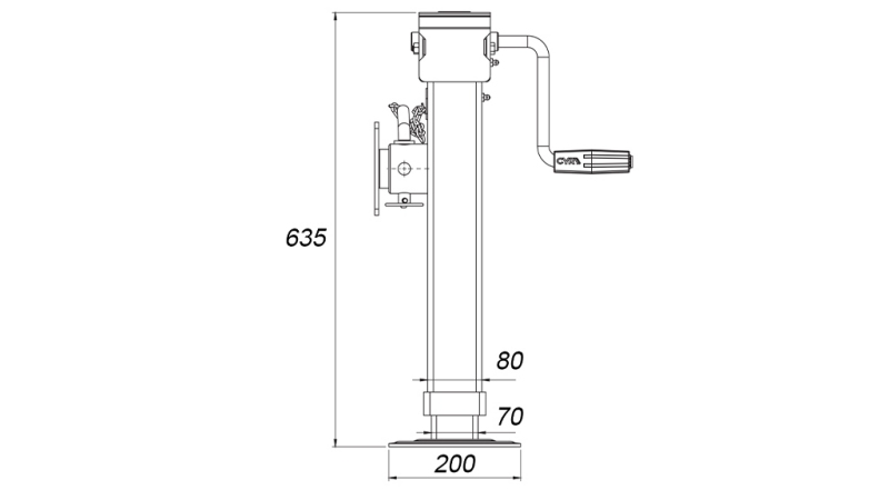 LEGĂTURĂ DE SPRIJIN FILETATĂ CU FLANGE 380mm - 4.000kg