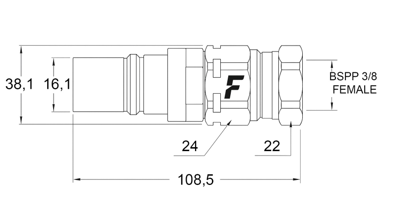 MOŠKA HITRA SPOJKA ZA MULTI-FASTER 1/4 - MOBILNI DEL