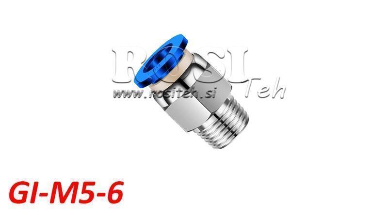 PNEUMATIC PLUG STRAIGHT CONNECTOR TPA WITH THREAD GI-M5-6