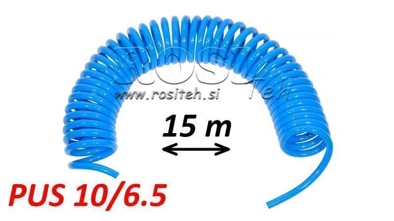 PUS 10/6.5 15m UNASSEMBLED BLUE AIR SPIRAL HOSE