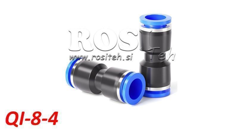 PNEUMATISK PLUG RETT CONNECTOR REDUCERENDE TPA UDEN TRÅD QI-8-4