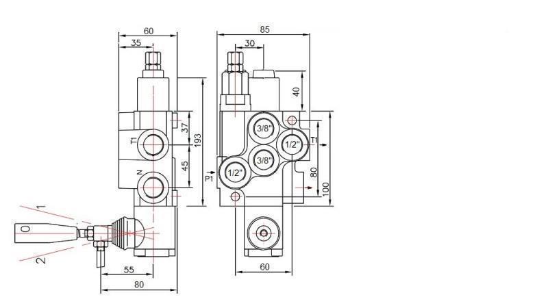 HYDRAULIC VALVE 1xP40 UNIDIRECTIONAL B1