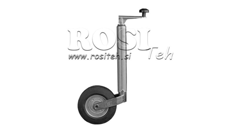 GJENGET STØTTBEN MED HJUL FOR TRAILERE 220MM 150KG