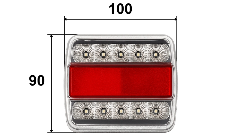 LED TYLNE ŚWIATŁO DO PRZYCZEPY KOMBINOWANE 4 FUNKCJE 12V BIAŁE