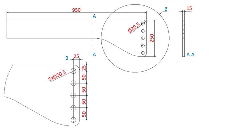 UNIVERSAL MONTERING (900mm) FORAN HYDRAULIK TIL TRAKTOR 1500kg