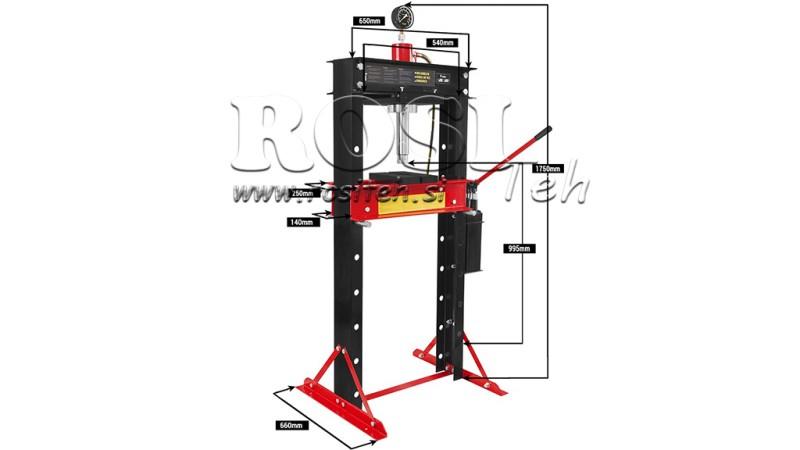 VERKSTED HYDRAULISK PRESSE FOR LAGER 30T - to-hastigheter