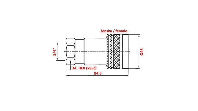 QUICK COUPLING TRACTOR FEMALE 3/4