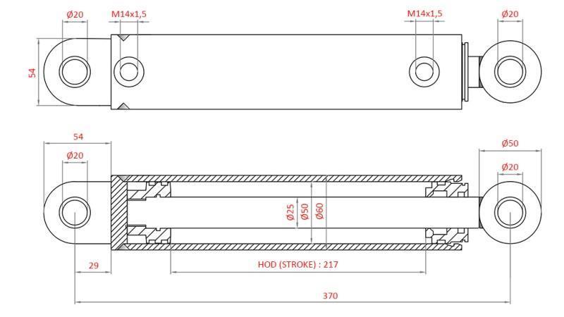 CILINDRU HIDRAULIC DE DIRECȚIE FIAT-NEW HOLLAND OEM-5189892
