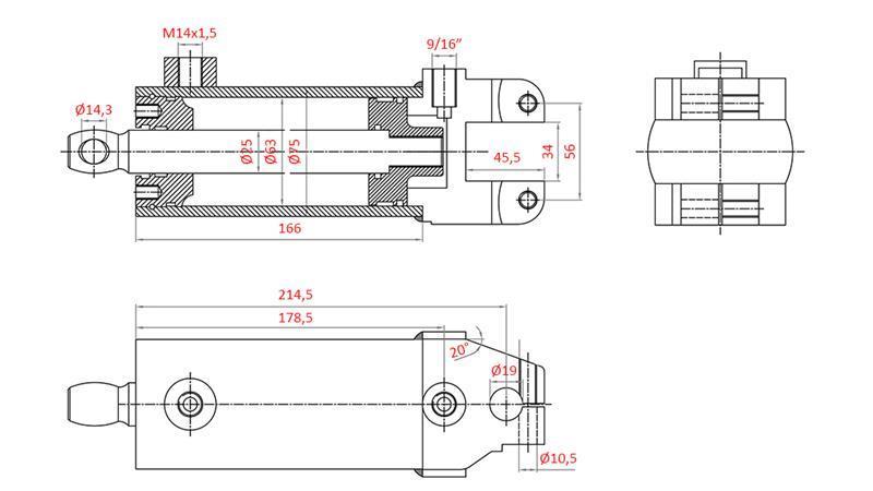 CILINDRU DE DIRECȚIE HIDRAULIC MASSEY FERGUSON OEM-1605121M91, 1605121M92 532193M91, 3773711M91
