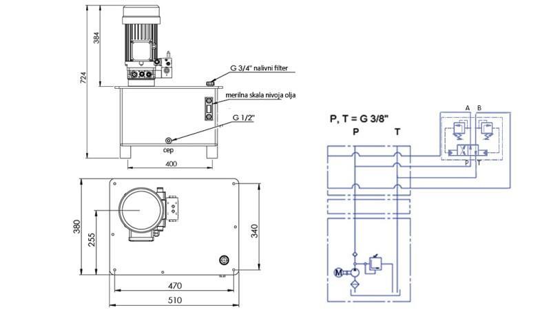 AGREGAT HIDRAULIC -RHA- 40lit PENTRU MĂCIUCĂ DE FÂN