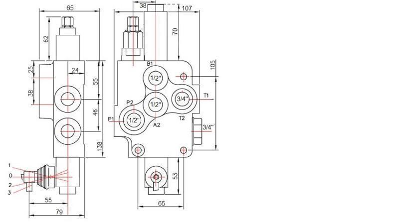 HYDRAULIC VALVE 1xP80 FLOATING
