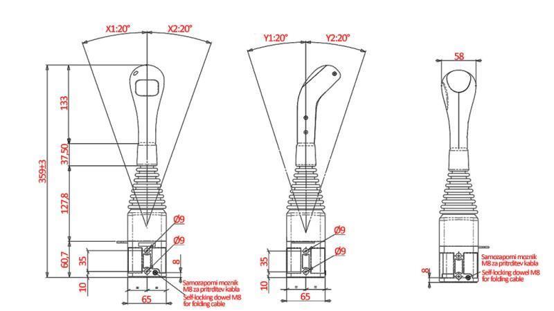 JOYSTICK NIMCO FOR ROUND WINCH - WITHOUT BUTTON
