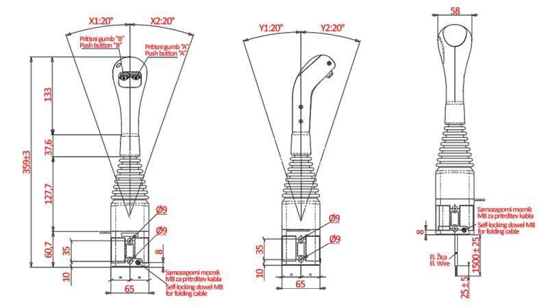 JOYSTICK NIMCO FOR WINCH BALL - 2x BUTTON
