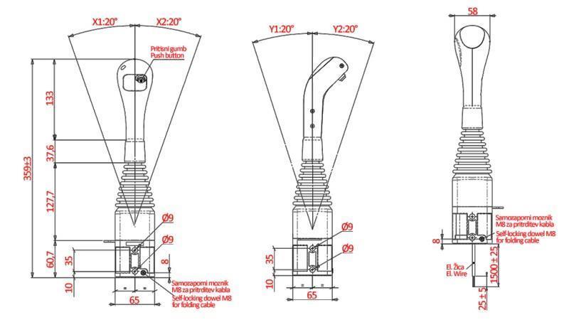 JOYSTICK NIMCO POUR PULLEY KROGLE - 1x BOUTON