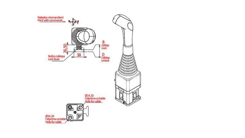 JOYSTICK NIMCO FOR ROUND WINCH - WITHOUT BUTTON