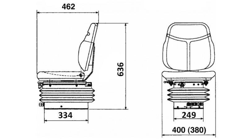 SCAUN TRACTOR CU SUSPENSIE PE AER DIN TEXTIL