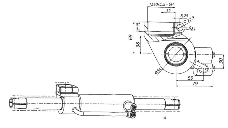 CILINDRU DE DIRECȚIE HIDRAULIC MASSEY FERGUSON OEM-6202491M91