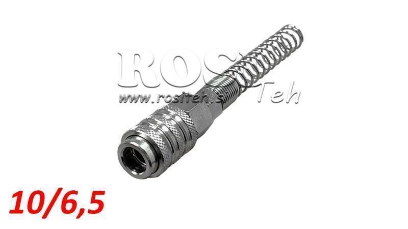 RACCORD RAPIDE PNEUMATIQUE FEMELLE RESSORT 10/6.5 - DN7.2
