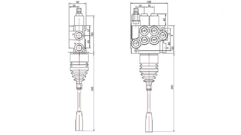 VALVOLA IDRAULICA 2xP40 JOYSTICK