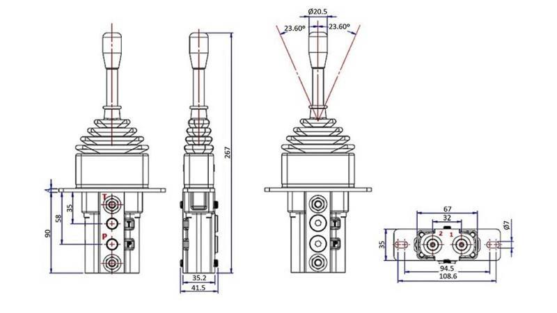 JOYSTICK HYDRAULIQUE SANS VERROU