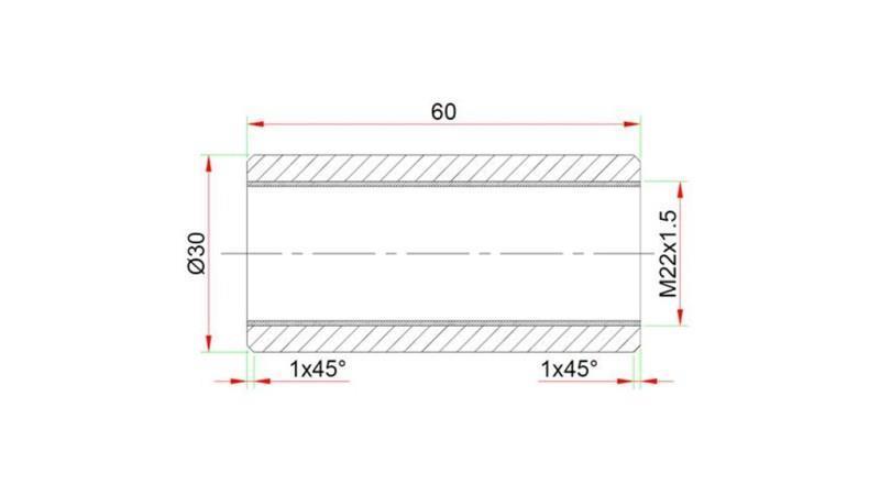 CONNETTORE SALDATURA 30x60 PER TERMINALE M22x1.5
