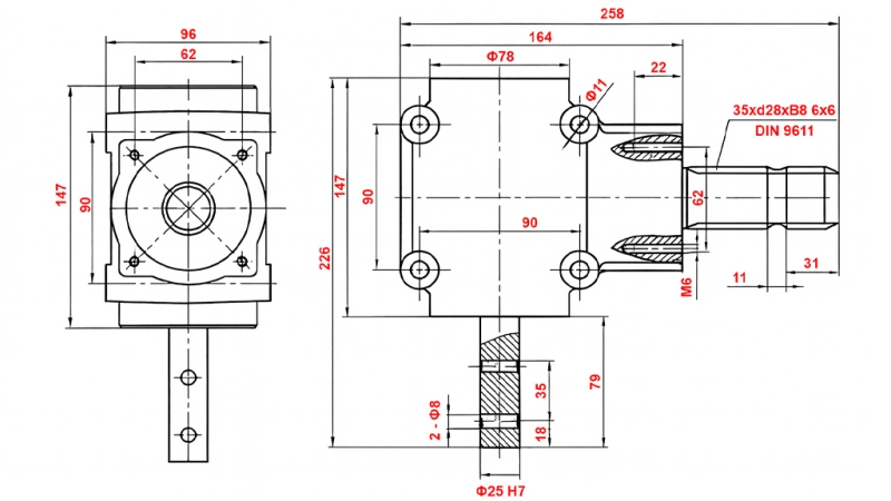 ROTAȚIE UNGHIULARĂ L-155J 1: 1.14 (16CP-12KW)