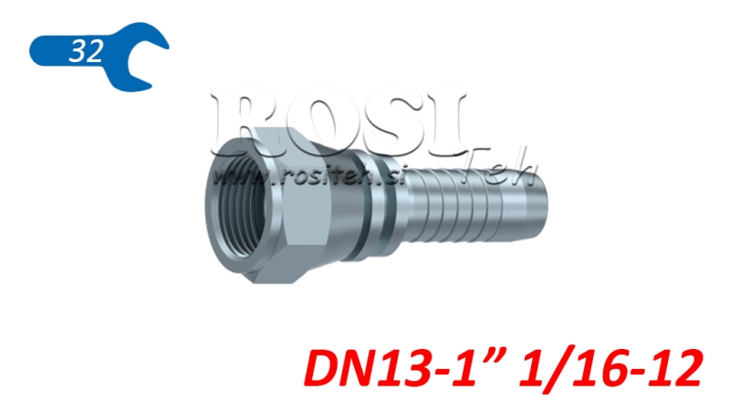 CONEXIUNE HIDRAULICĂ DKJ JIC74° FEMELĂ DN13-1” 1/16-12