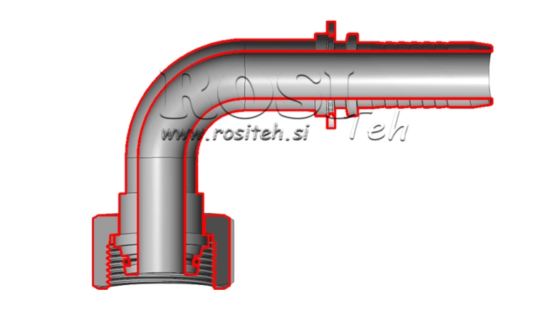 HIDRAVLIČNI PRIKLJUČEK DKOL 15 L ŽENSKI KOLENO 90 DN10-M22x1,5