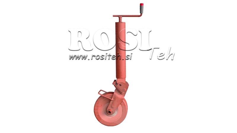 THREADED SUPPORT LEG WITH WHEEL FOR TRAILERS 300MM - 1500KG