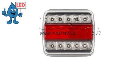LED TYLNE ŚWIATŁO DO PRZYCZEPY KOMBINOWANE 4 FUNKCJE 12V BIAŁE