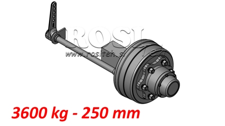 HALBAKS MIT BREMSE 3.600 KG L.250 MM