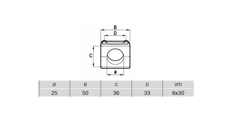 RØR HOLDER FI 25 - dimensioner