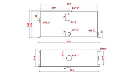 METAL RESERVOIR 25 LITER KUBE 260x210x600mm KOMPLET MED Udstyr
