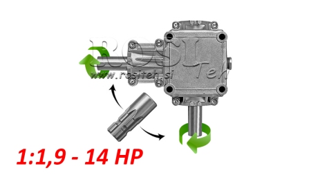 CUTIE DE VITEZE ÎN UNGHI PTO 1:1.9 (14HP-10KW)