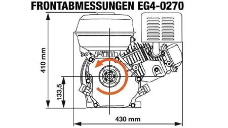 gasoline engine EG4-270cc-6.56kW-8.92HP-3,600 RPM-H-KW25x88.2-manual start