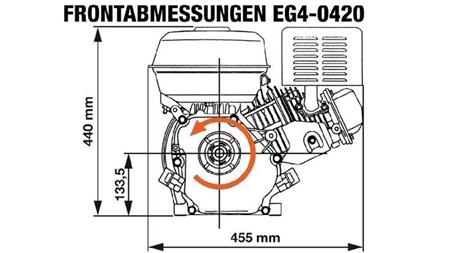 moteur à essence EG4-420cc-9.6kW-13.1HP-3,600 RPM-H-KW25x88.5-démarrage manuel