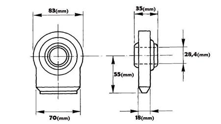 ŒIL DE SOUDURE - JOINT DE PLAQUE CATÉGORIE 2 FI28.4/70 - dimensions