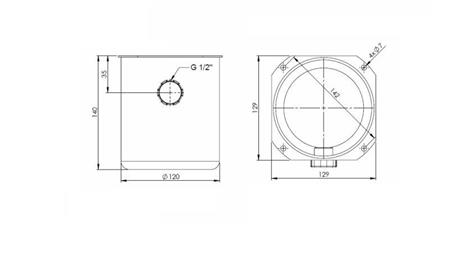 METAL RESERVOIR ROLL PP 1 LITER-dimensioner