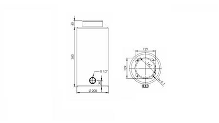 RÉSERVOIR EN MÉTAL ROLL PP 12 LITRES HORIZONTAL-VERTICAL - dimensions