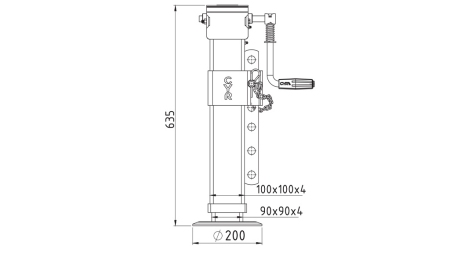 VERSTELLBARE SCHRAUBENSTÜTZE 370mm - 4.500kg
