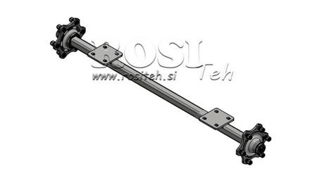 AXLE FOR TRAILER 1800 kg WITHOUT BRAKES (1460 mm) with mounting plate