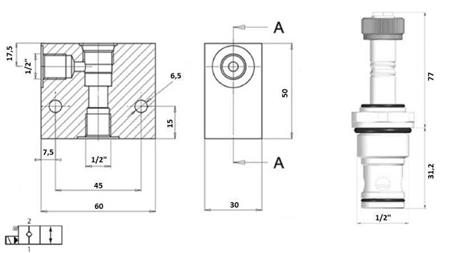 VALVĂ 2-WAY 1/2 (NC) 12V - 60L - diagramă